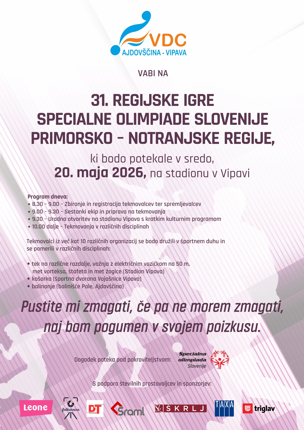 Vabilo Regijske igre SOS 20.5.2026