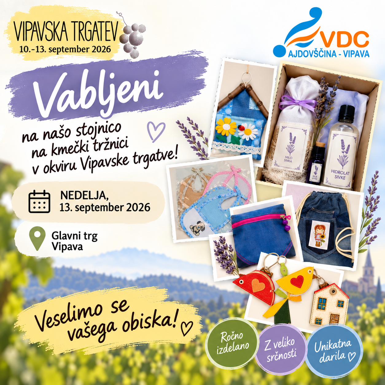 Vabilo VDC na stojnico v okviru Vipavske trgatve 2026